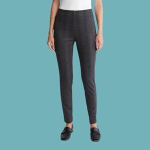 Calvin Klein Pull-On Plaid Slim Dress Pants - Size 8 | Flattering & Comfy